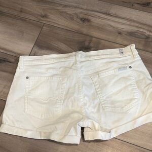 7 For All Mankind White Jean Shorts